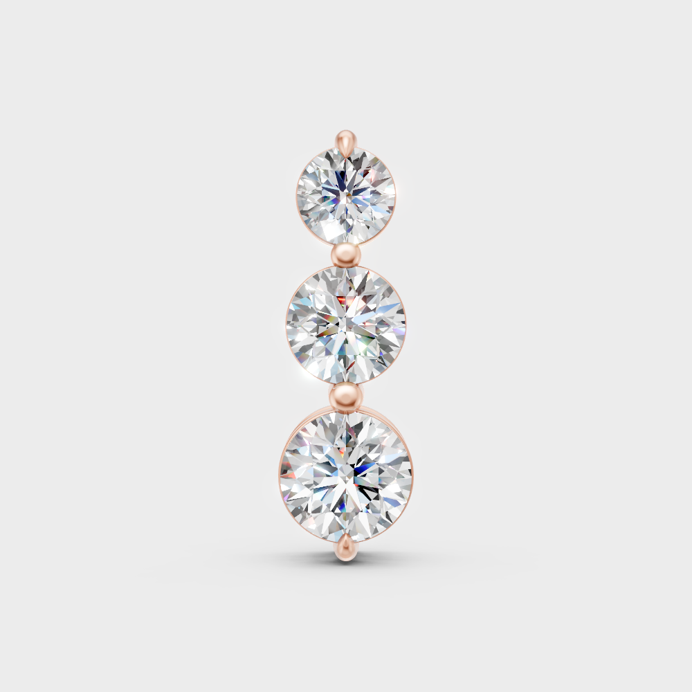 Unique Rose Gold Pendant Featuring A Gli Certified Round Lab Diamond